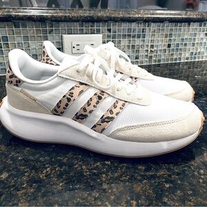 Adidas Leopard and White Womens Sneakers, 9